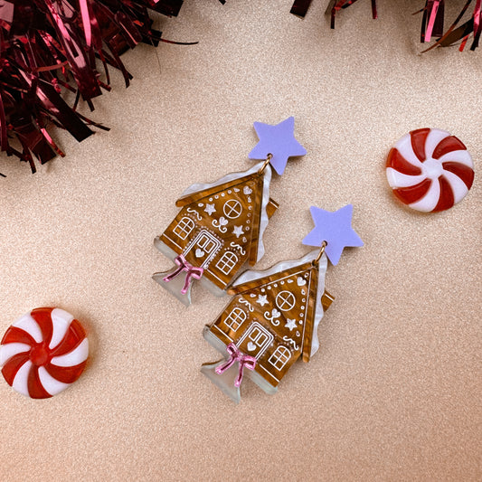 Gingerbread House Stud Earrings