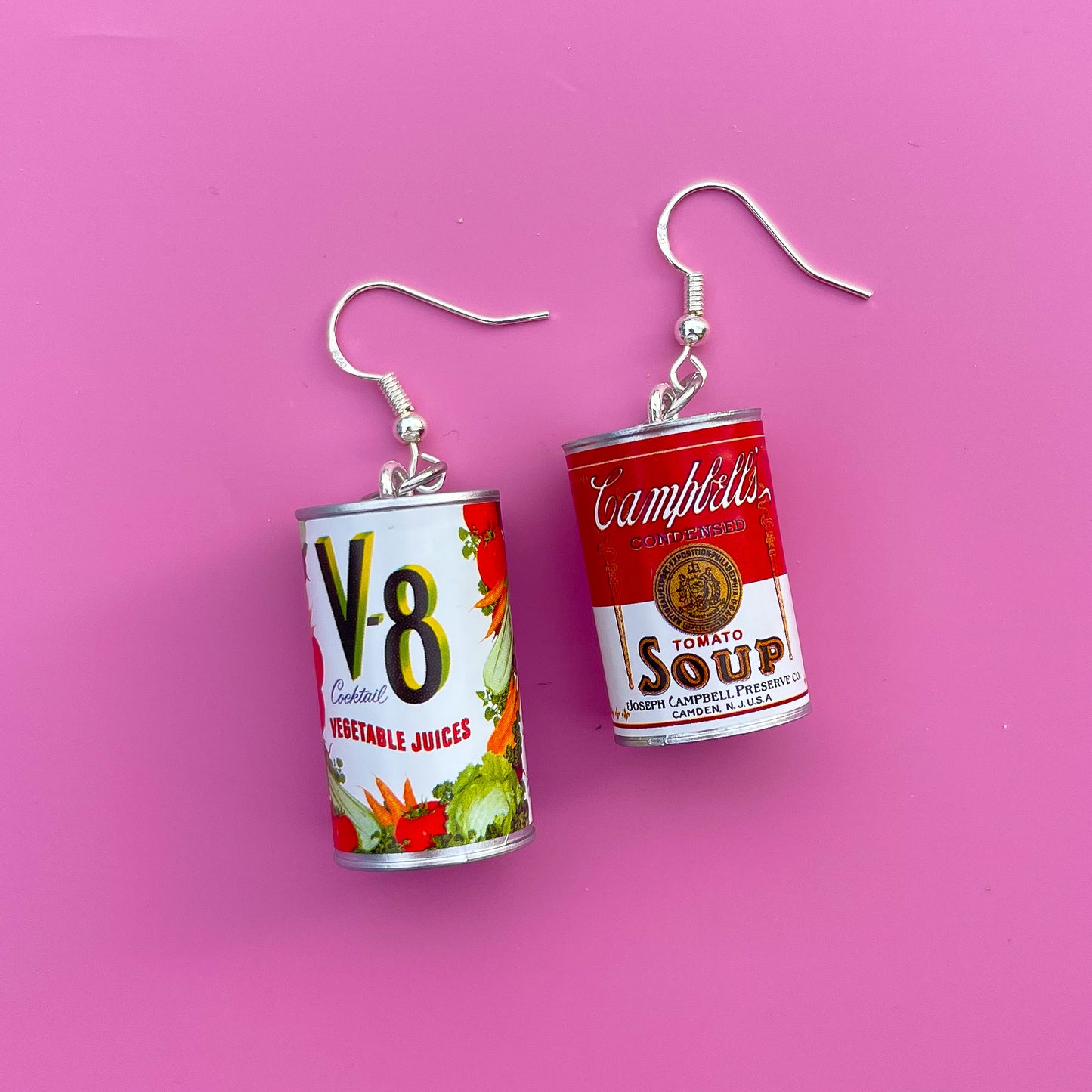 V8 and Campbells Soup Earrings