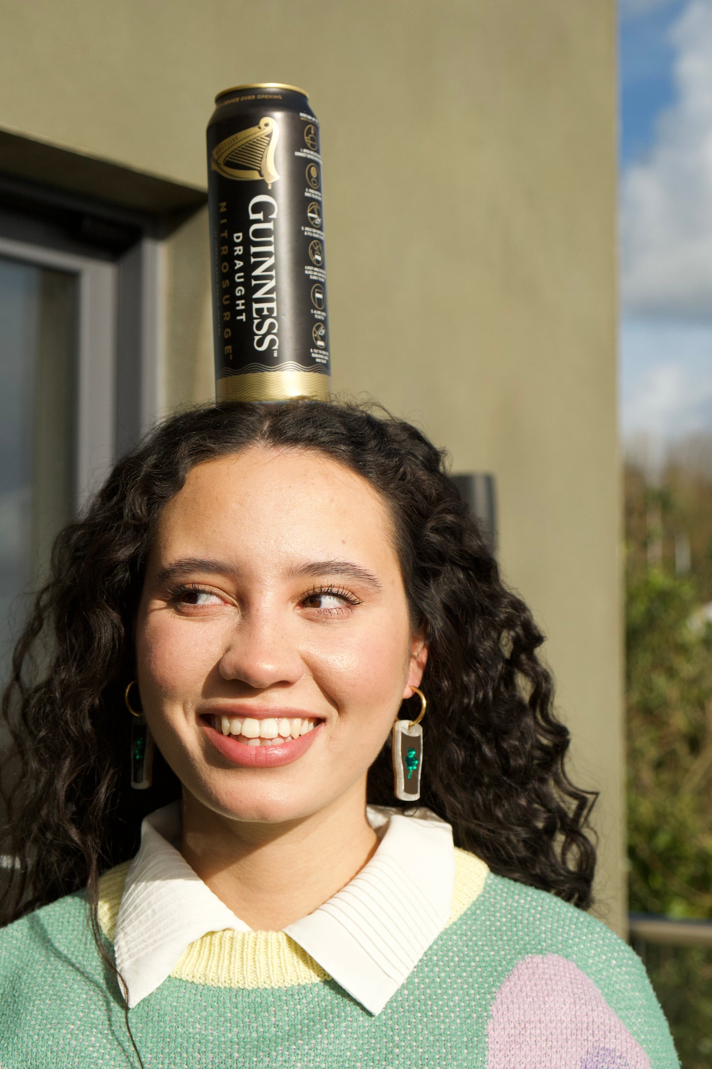 Shamrock Stout Hoop Earrings