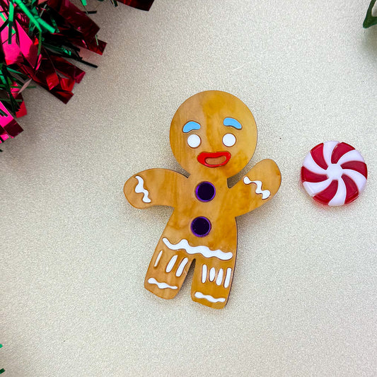 Gingerbread Man Hair Clip