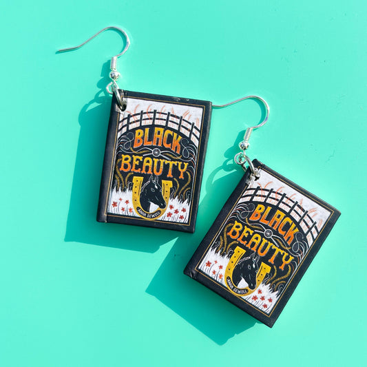 Black Beauty Book Earrings