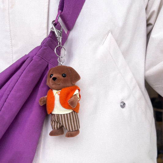 Chocolate Labrador Papa Sylvanian Family Keychain - Cuteryko