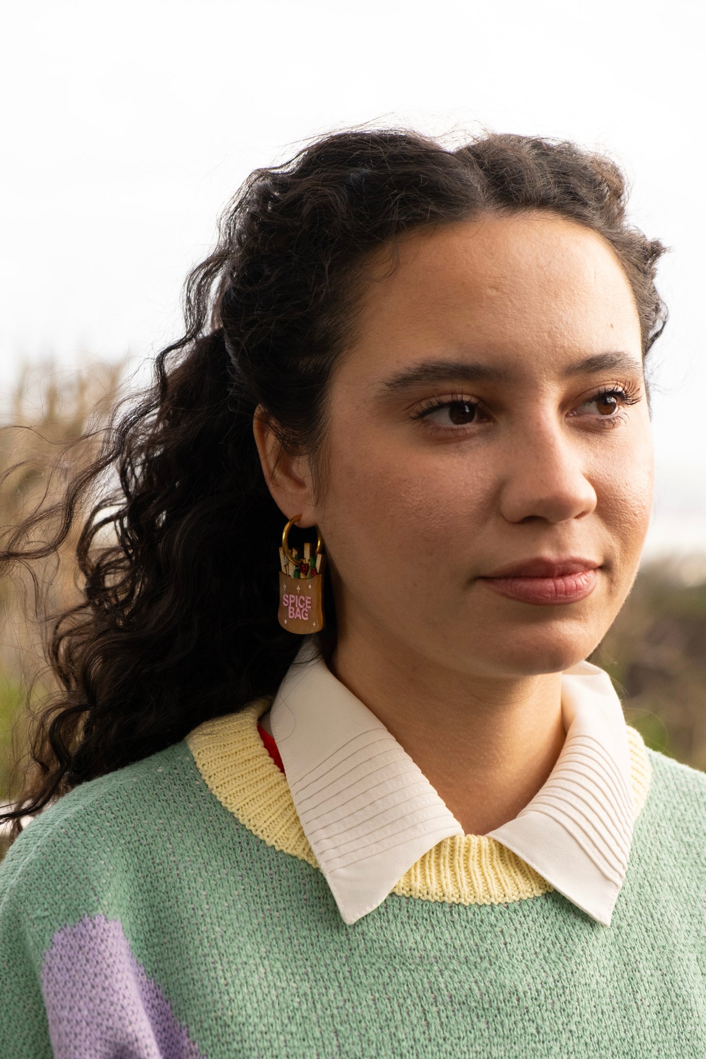 Spice Bag Hoop Earrings