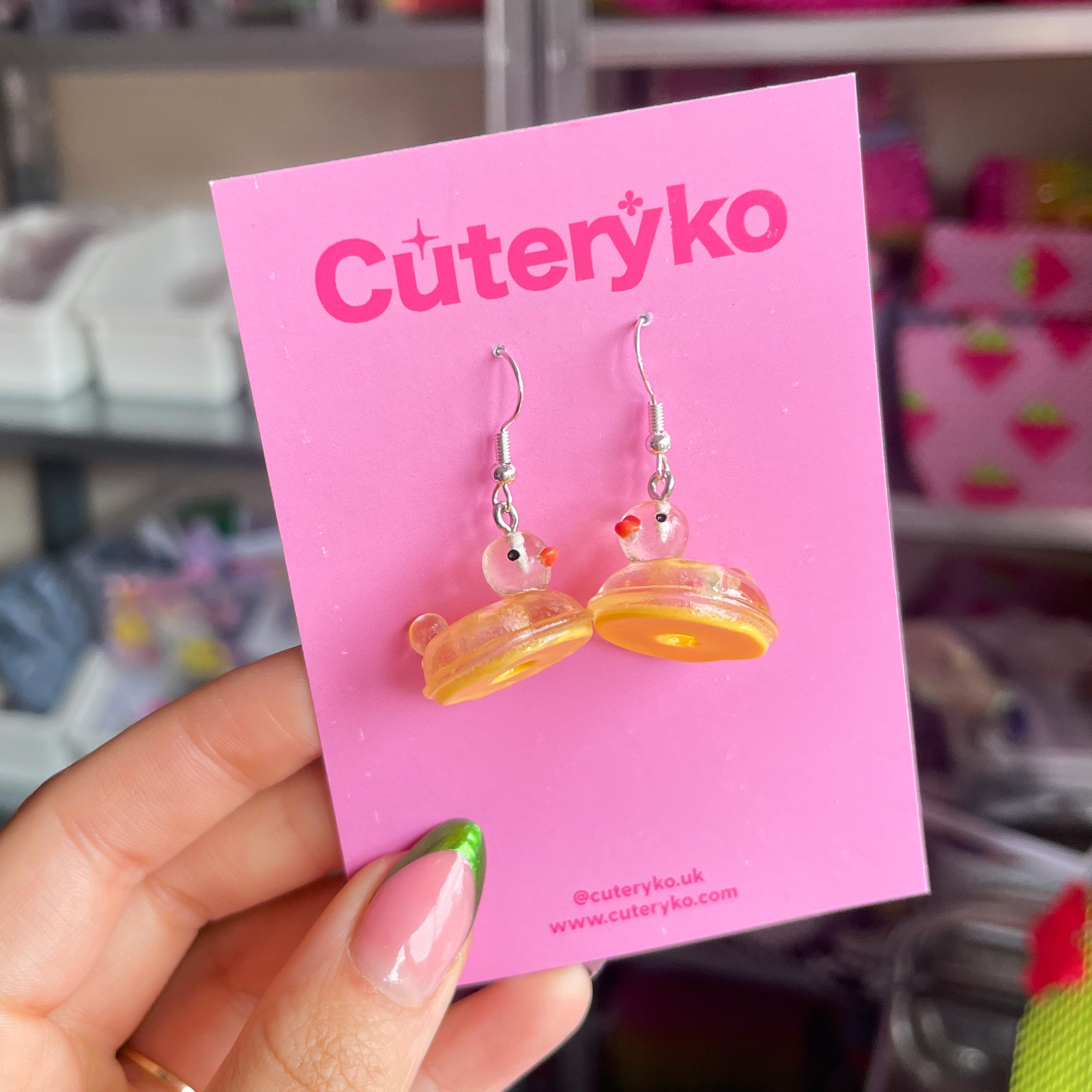 Pool Ring Duck Earrings – Cuteryko