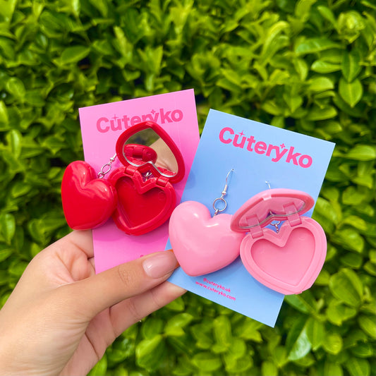 Heart Mirror Earrings - Cuteryko