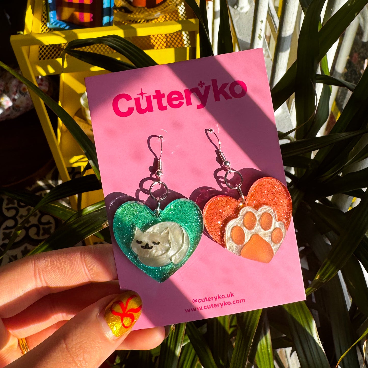 Kitten Love Heart Earrings