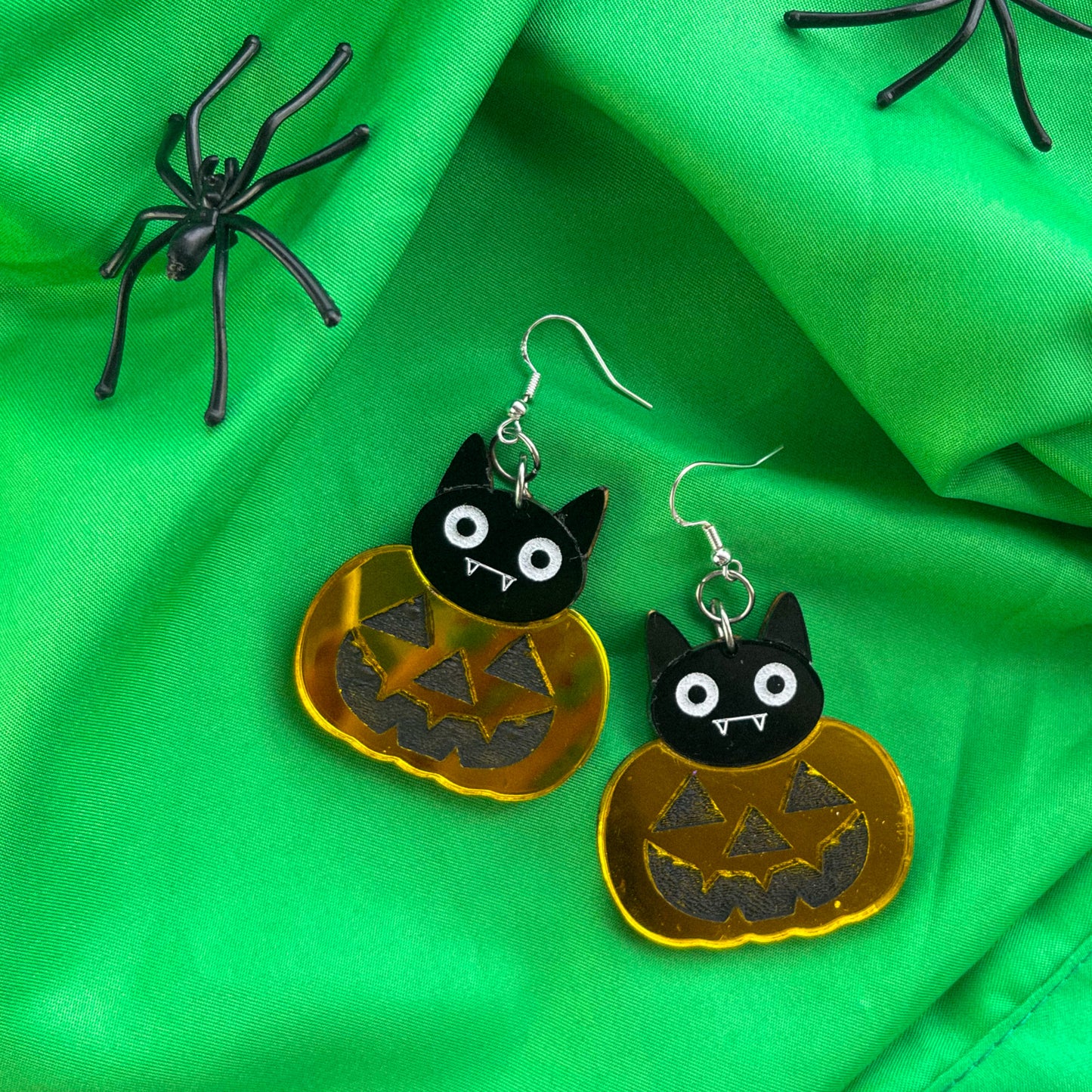 Pumpkin Kitten Earrings