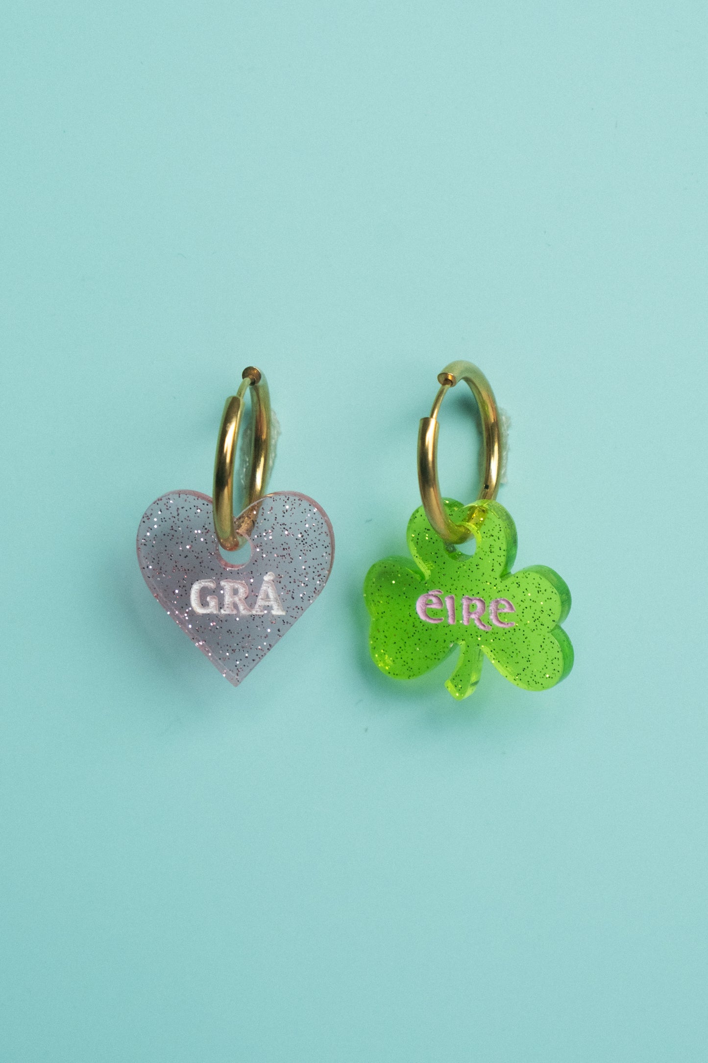 Heart & Shamrock Hoop Earrings