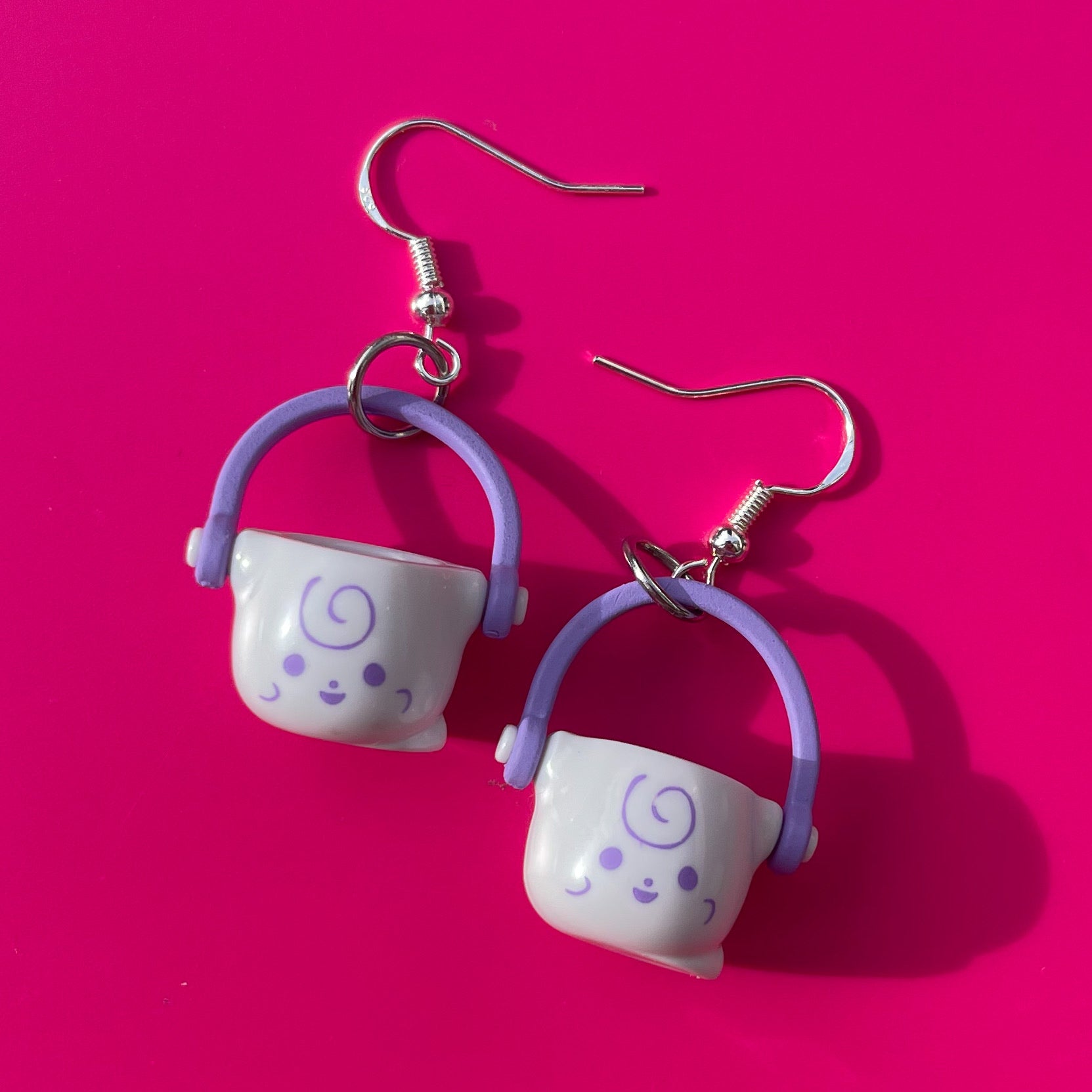 Ghost Trick or Treat Bucket Earrings - Cuteryko