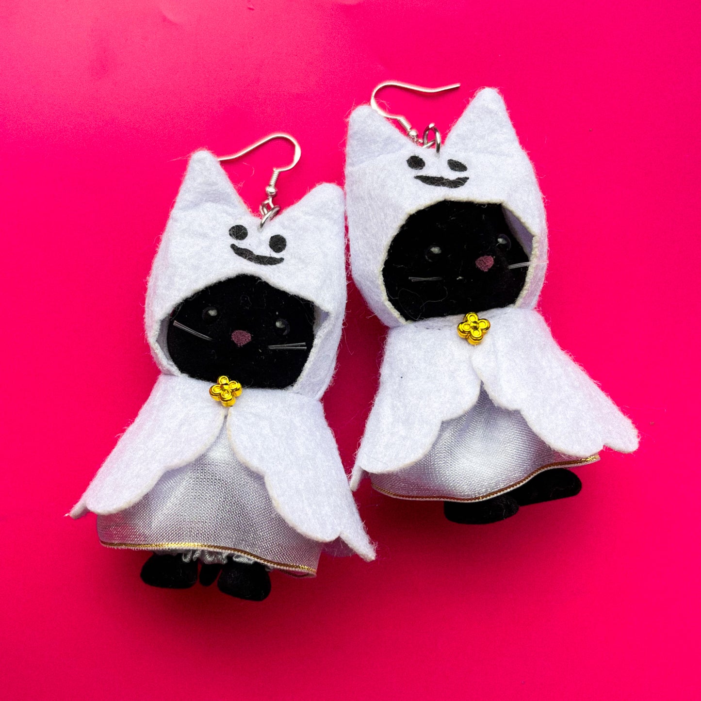 Pendientes grandes de Sylvanian Families Fantasma de Gato Negro