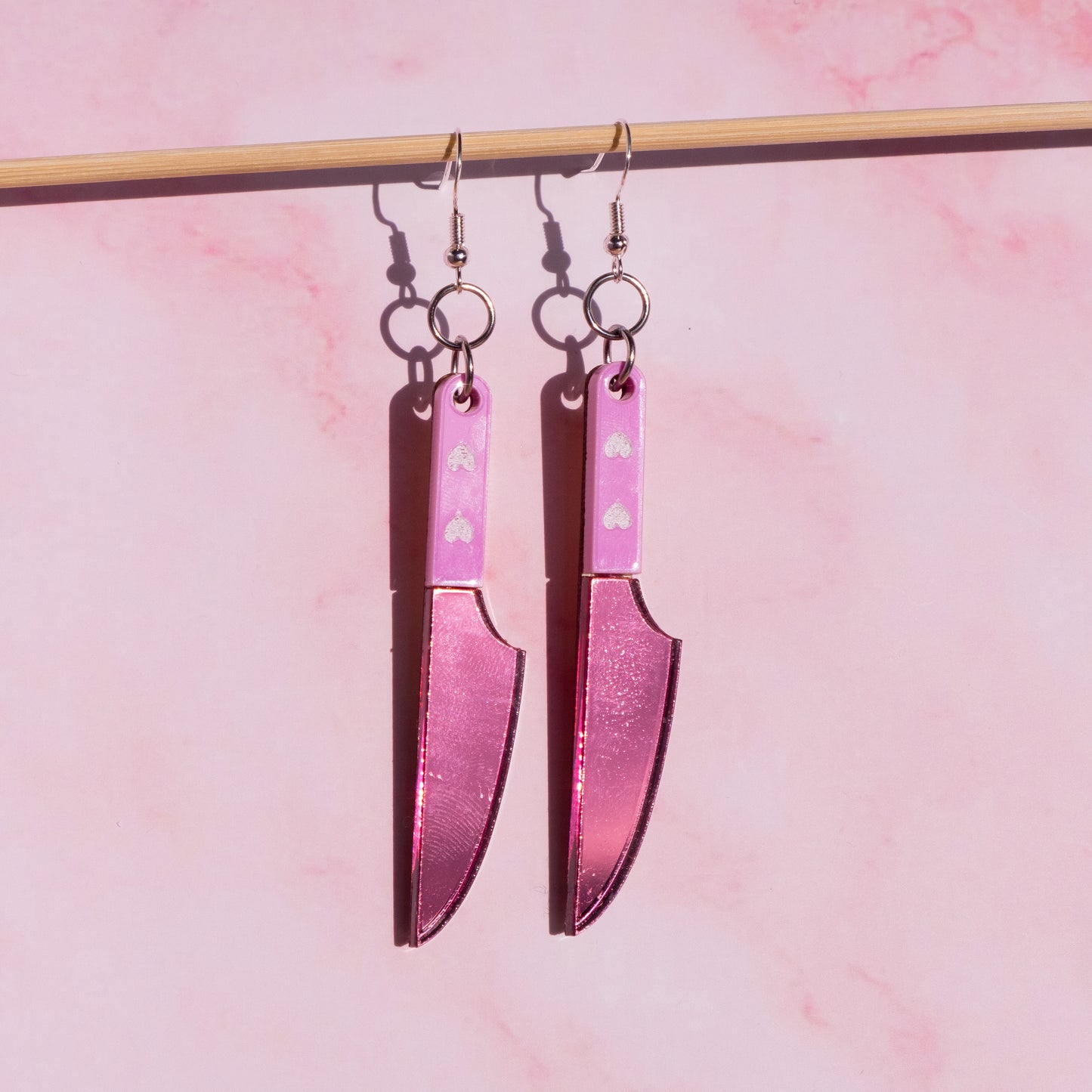 Pink Knife Earrings