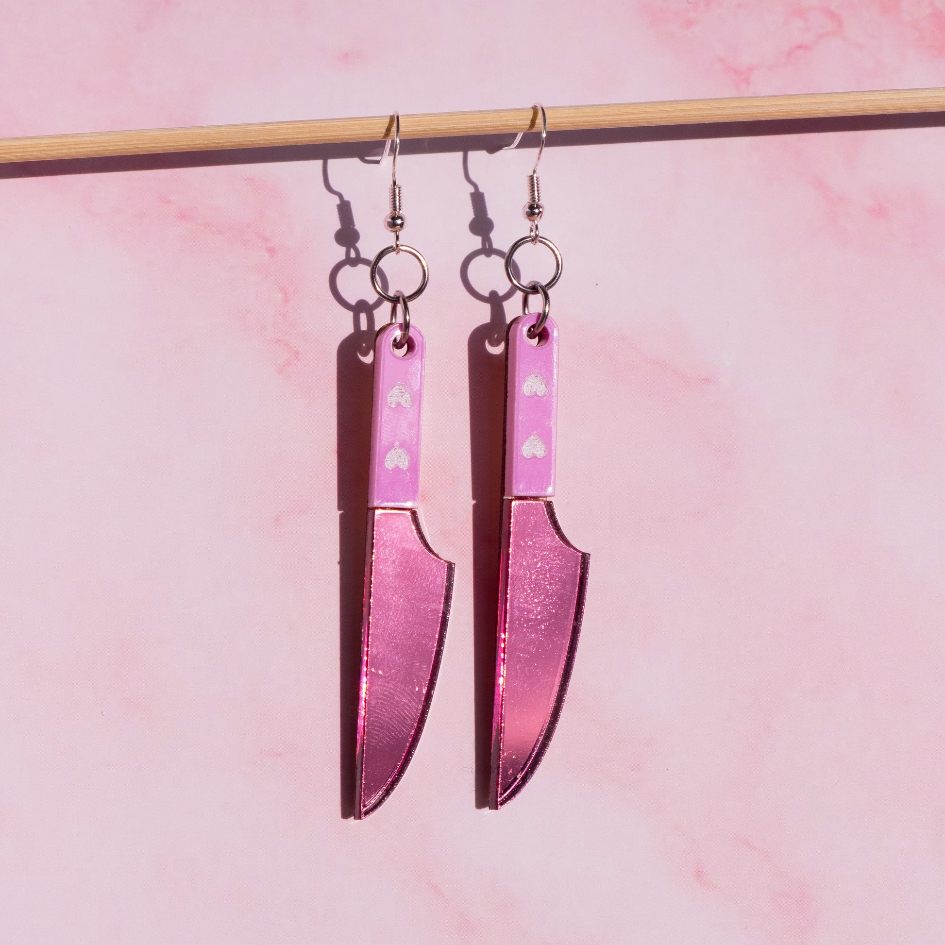 Pink Knife Earrings