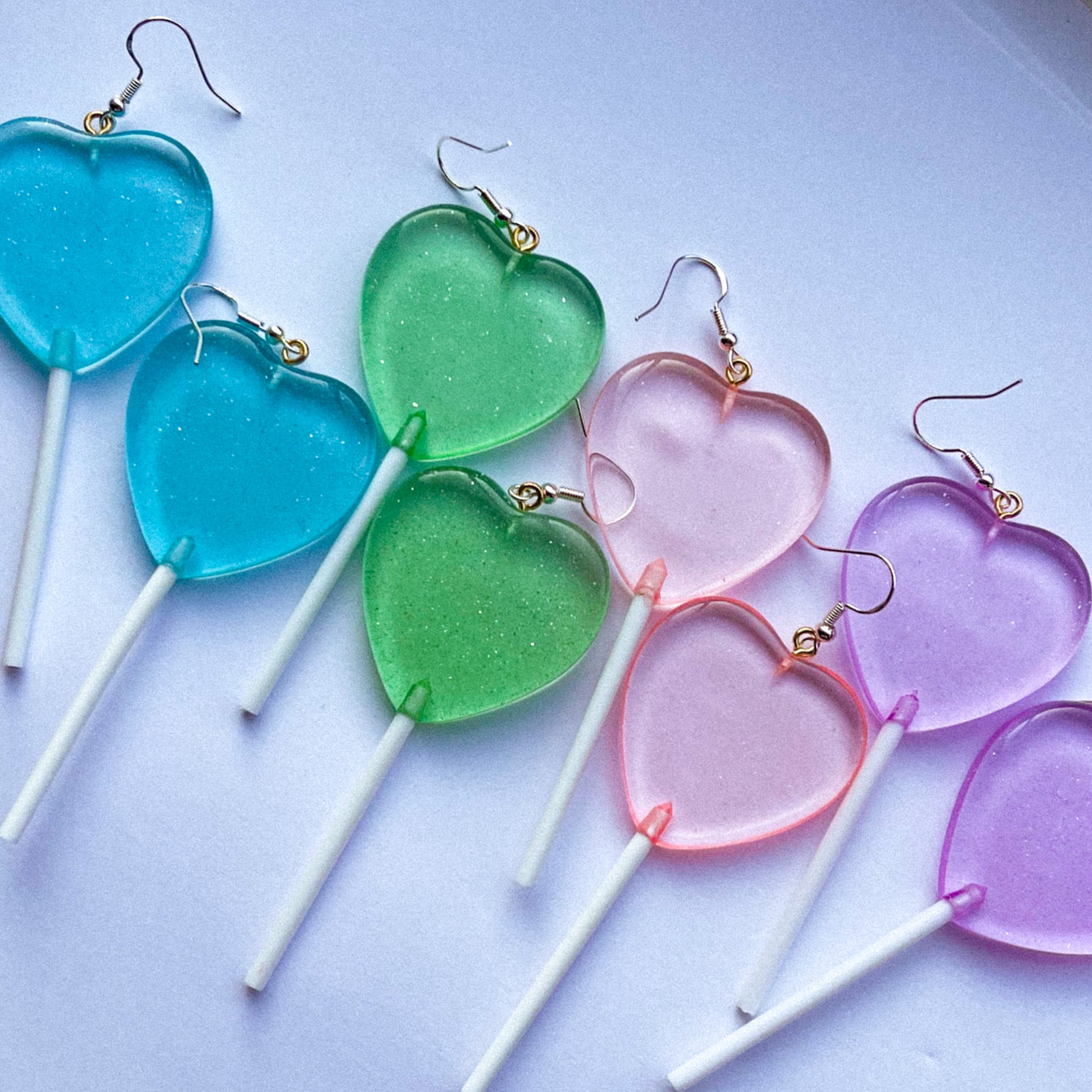 Lollipop heart outlet earrings